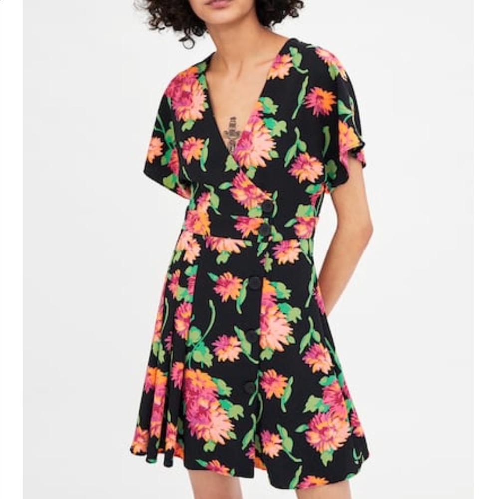 Zara printed floral mini dress - Picture 3 of 8